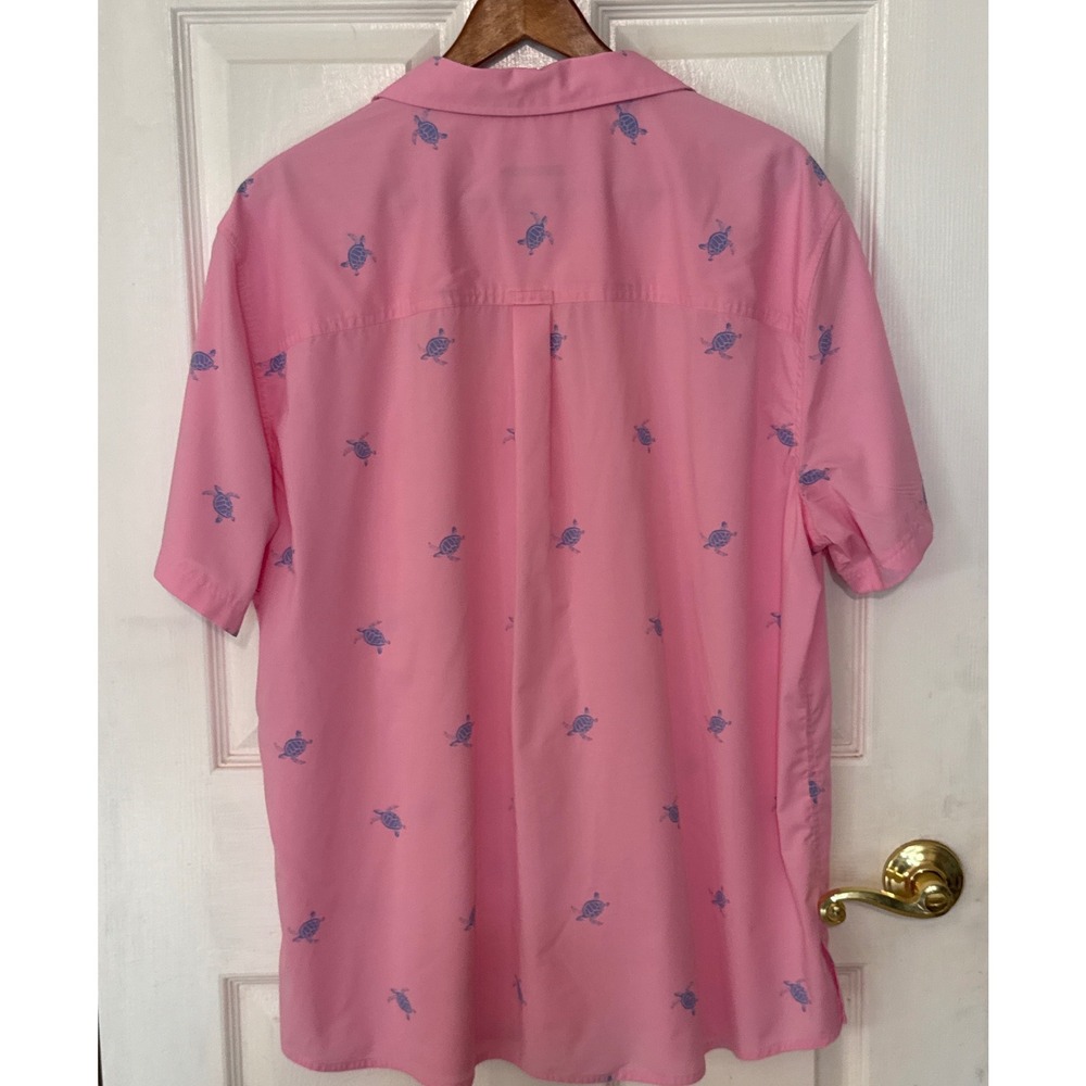 Croft & Barrow Button Down Mens XXL Pink Sea Turtle Slim Performance - Picture 2 of 8